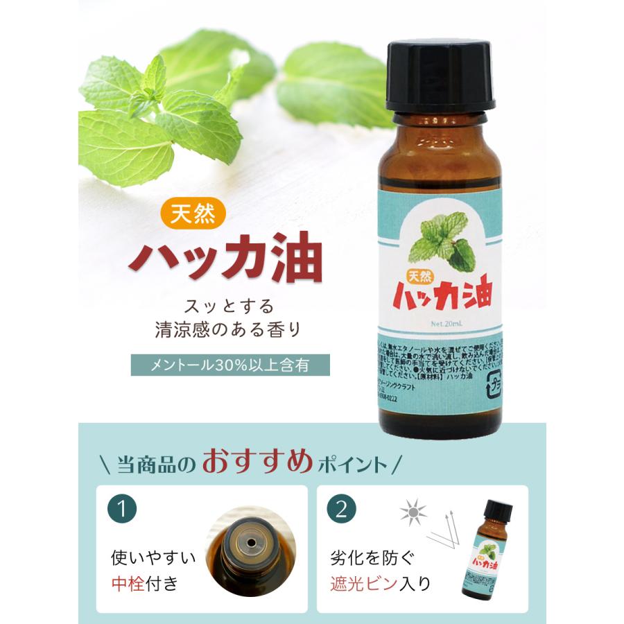 日本製 ハッカ油 20ml ハッカオイル 天然 虫よけ スプレー 作りに 入浴剤 精油 アロマオイル マスク ゴキブリ コウモリ 網戸｜b-faith01｜03