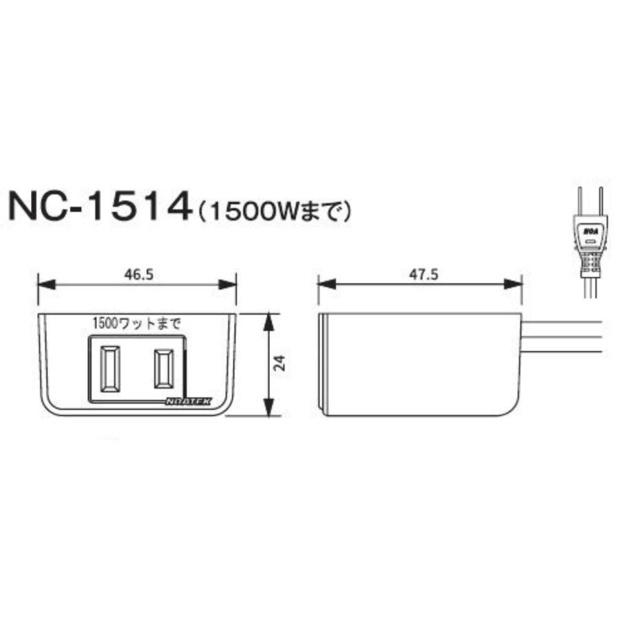 NC1514 白 ノア 家具用コンセント（什器用） 1ヶ口コンセント VFF