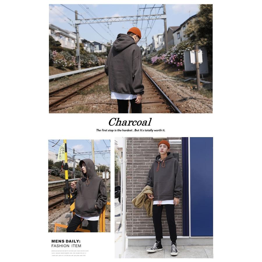 韓国ファッション メンズ パーカー 秋 冬 ビックシルエット ゆったり 長袖 スウェット プルオーバーパーカー オルチャンファッション Stptm012 ペアルック専門店 Like 通販 Yahoo ショッピング