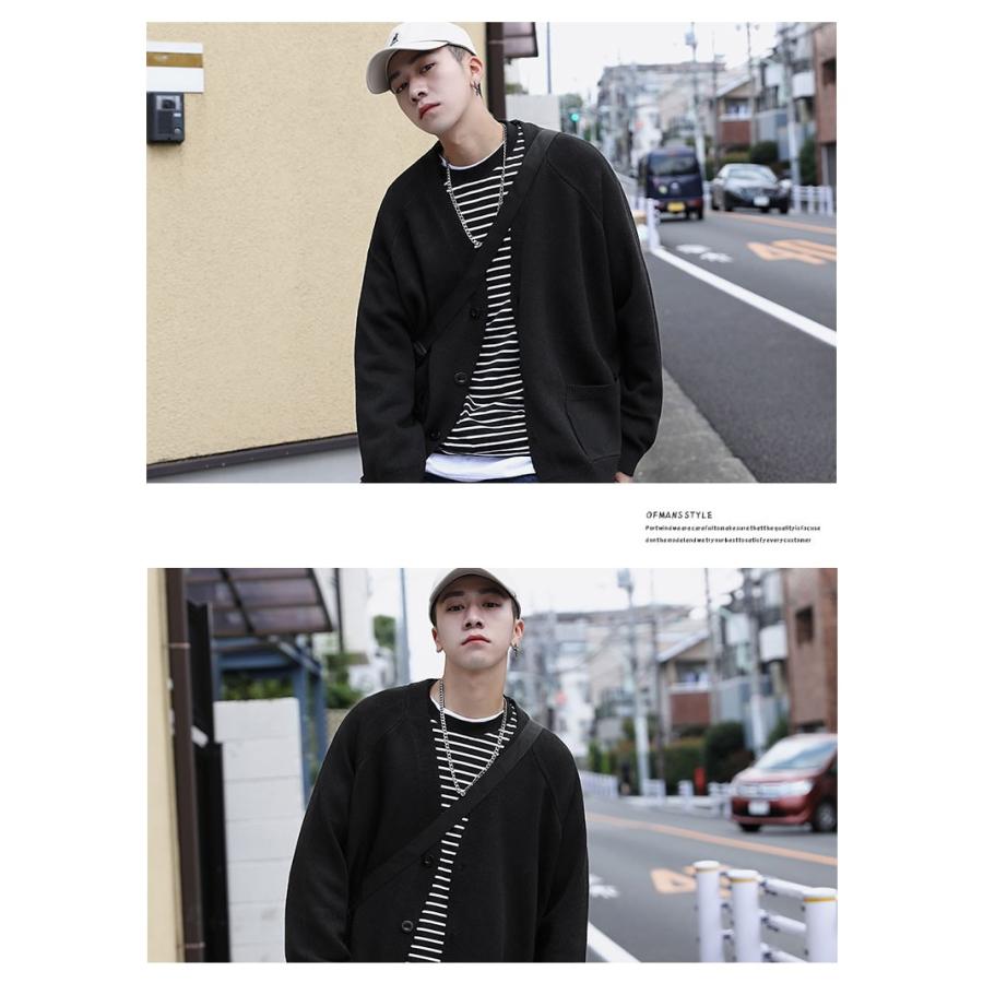 韓国ファッション メンズ ニット カーディガン 秋冬 ビックシルエット バッグデザイン カーデ おしゃれ ニットトップス 羽織着 オルチャンファッション Stptm018 ペアルック専門店 Like 通販 Yahoo ショッピング