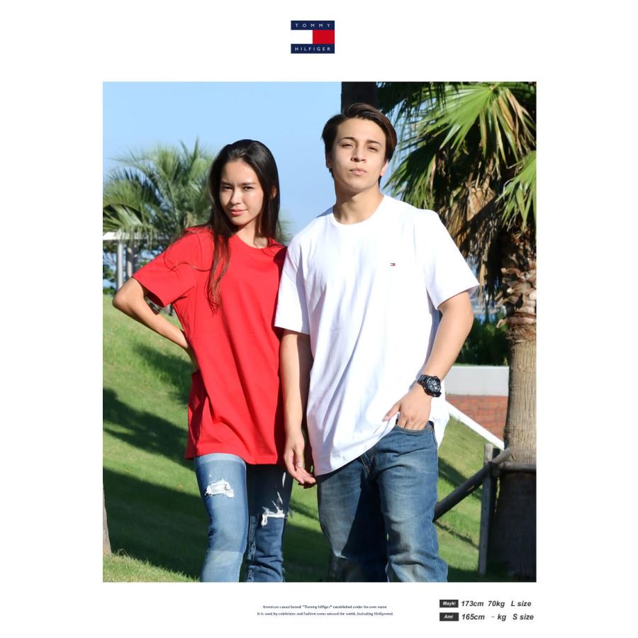 ペアルック カップル トミーヒルフィガー Tシャツ 半袖 メンズ レディース ブランド 夏 おしゃれ 無地 ワンポイント お揃い コーデ Tmtt015 大人カジュアル Xl 通販 Yahoo ショッピング