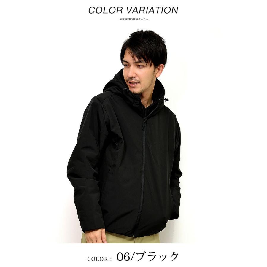 中綿ジャケット 調温中綿 快適素材 耐水 防風 メンズ カジュアル