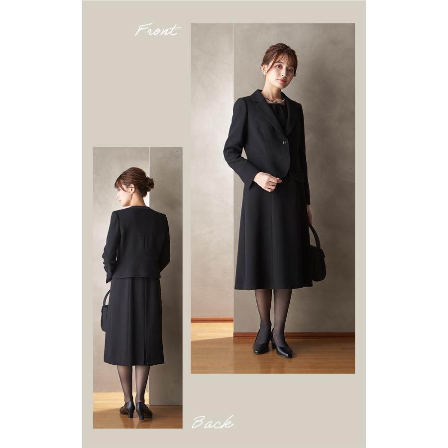 ブラックフォーマル 喪服 レディース ウォッシャブル対応テーラージャケットと前開きワンピースのブラックフォーマルアンサンブル（110311665） | BLACK GALLERY | 08