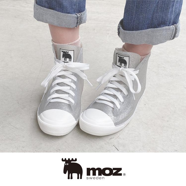 もずく moz レインシューズ レディース 防水 グリッター ハイカット