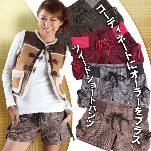 ラメ入りグランチェックショートパンツ チェック柄 ショーパン 希望者のみラッピング無料