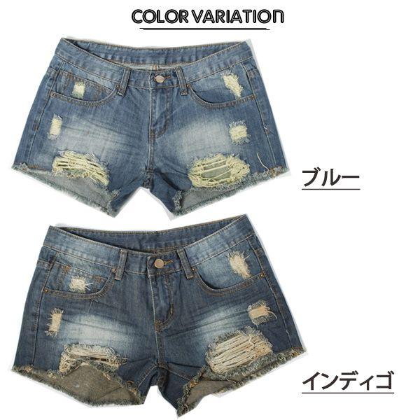 ダメージ 切りっぱなし加工入りブリーチデニムショートパンツ 夏 ジーンズ裾きりっぱなし Pan008 322 Beautiful Happy 通販 Yahoo ショッピング