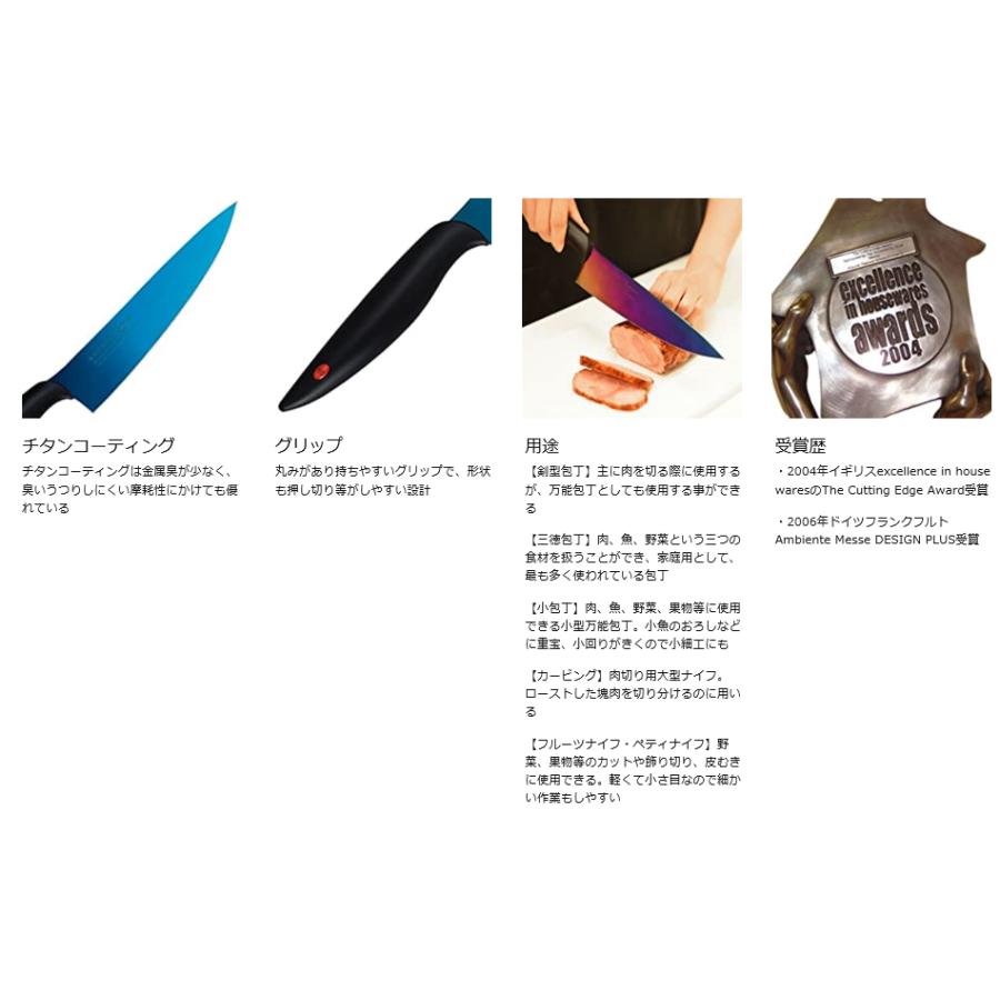 スミカマ (SUMIKAMA) 霞(KASUMI) チタニウム 三徳包丁 18cm オパール