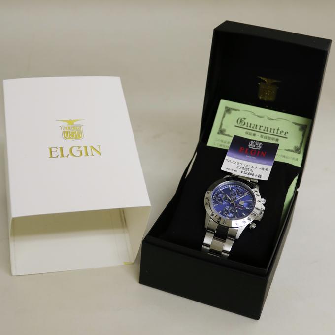 エルジン ELGIN クロノグラフ 20気圧防水 メンズ腕時計 FK1184S-BL3