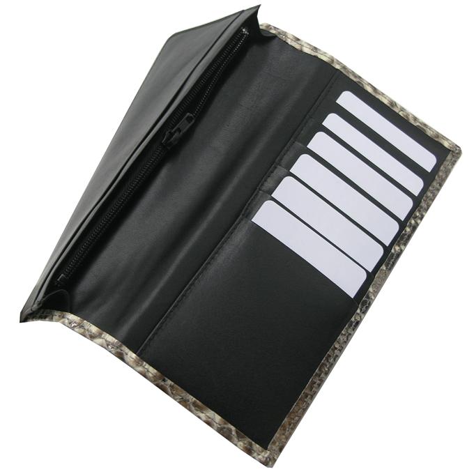 錦ヘビ 長財布 錦蛇革・内側牛革使用 日本製 メンズ レディース 縁起物