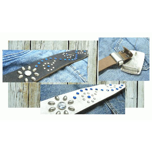 本革ヴィンテージ加工！クロスバックルの本革レザースタッズ