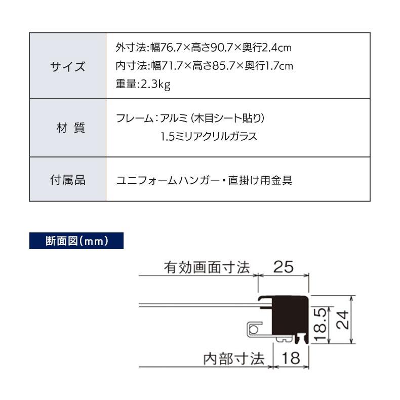 ユニフォーム額縁 ユニフォーム額 バックボードなし/シンプル ユニフォーム額縁 ユニフォーム額 バックボードなし/シンプル