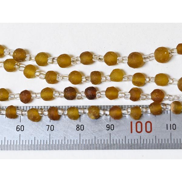 ●わくわくとんぼ玉★古代ローマングラス琥珀色丸型小粒ビーズ一連16 蜻蛉玉 ローマンガラス【2304】【AB18001-16】_5