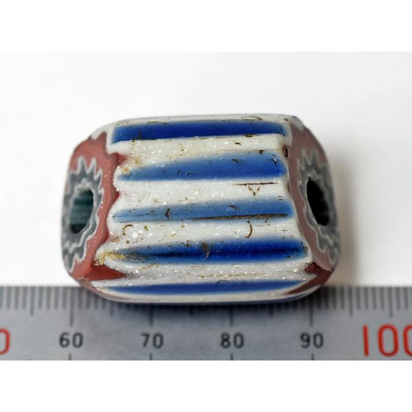 ●わくわくとんぼ玉★ANTIQUEヴェネチア7層シェブロ大玉B1 アンティークビーズ【2412】【送料無料】【CB20001B-1】 【蜥蜴】