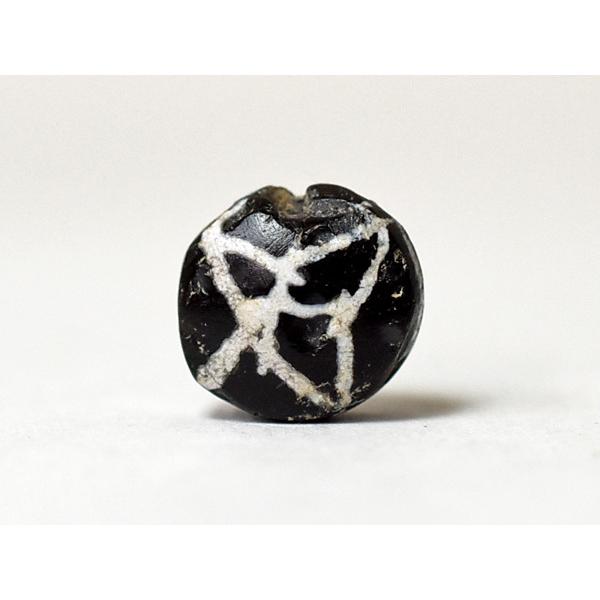 ●わくわく とんぼ玉★古代エッチドカーネリアン星紋様偏平円形小玉D1（Φ10.0mm）【2204】【送料無料】【CB21017D-1】