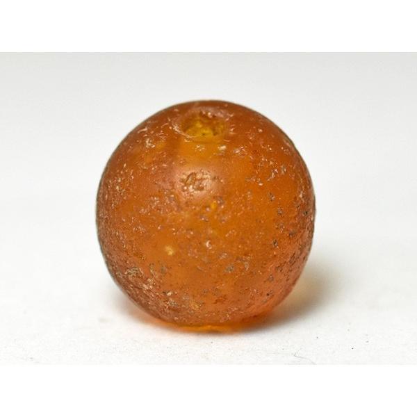 ●わくわく とんぼ玉★ANTIQUEヴェネチセミクリア琥珀色丸型大粒ビーズB3トンボ玉 蜻蛉玉【2412】【DB12017B-3】