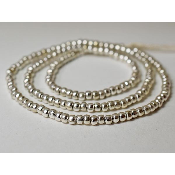 ●わくわく とんぼ玉★カレンシルバー扁平丸玉一連FS (Φ5.0mm) silver925 【送料無料】【2409】【T20001F-S】
