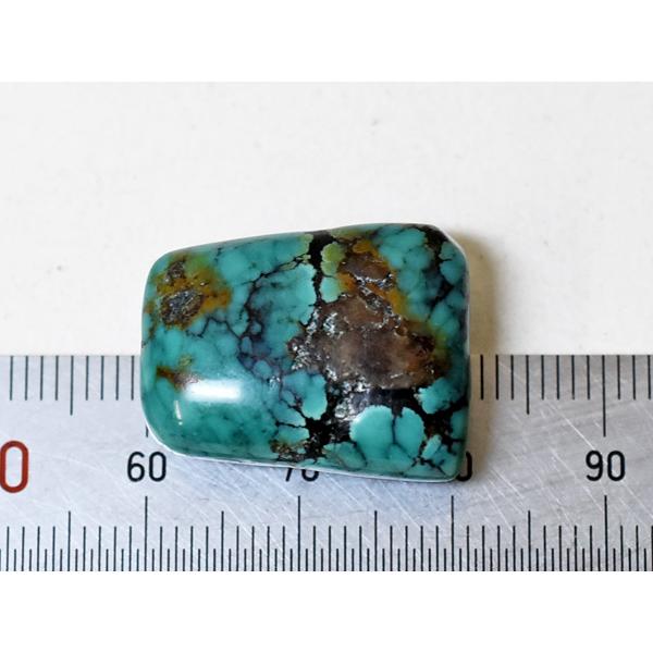 ●わくわく とんぼ玉★OLDチベタンターコイズ緑色網目模様偏平四角型ビーズ2 トルコ石【2312】【送料無料】【ZB23007-2】_6
