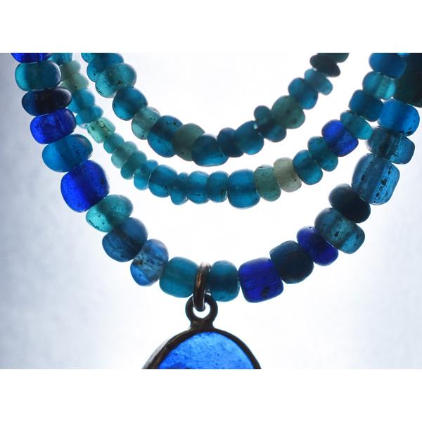 本物 九眼天珠 朱砂 s744 古代チベット護符 天眼石 老天珠