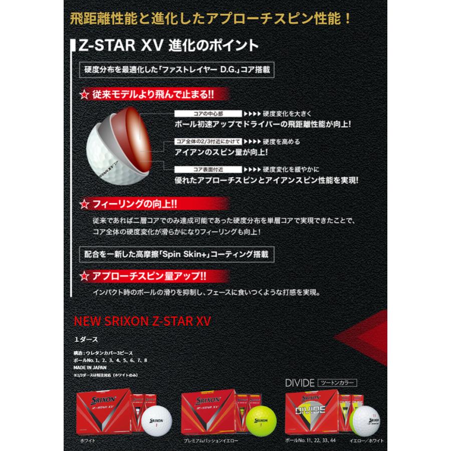 【オウンネーム専用】(納期2-3週)  ダンロップ スリクソン 2023 New Z-STAR ・ Z-STAR XV ゴルフボール 1ダース(12球)｜b-kenkougolf｜07