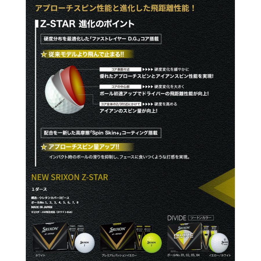 【オウンネーム専用】(納期2-3週)  ダンロップ スリクソン 2023 New Z-STAR ・ Z-STAR XV ゴルフボール 1ダース(12球)｜b-kenkougolf｜08