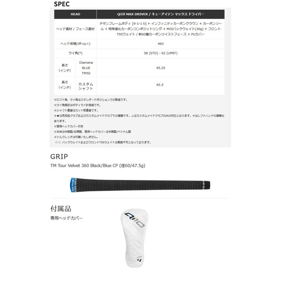 (特注 納期2-4週) テーラーメイド Qi10 Max ドライバー ツアーAD-DI シャフト 2024年モデル (日本正規品)｜b-kenkougolf｜07