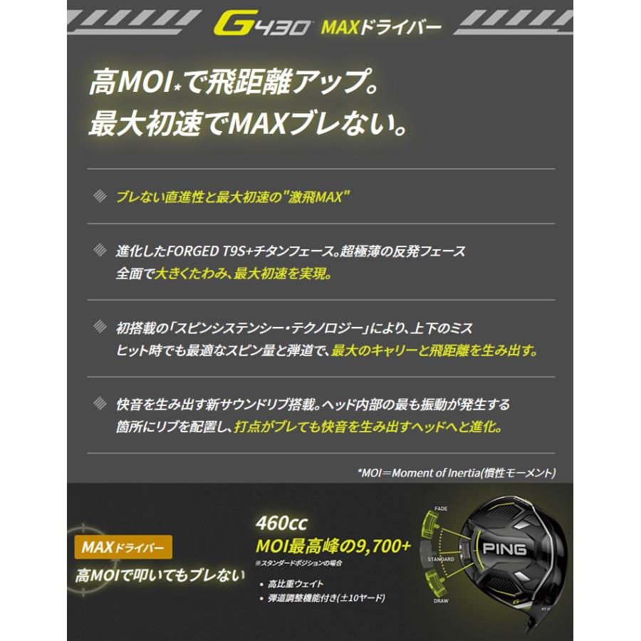 (特注 納期2-3週)(レフティ) ピンゴルフ G430 MAX(マックス)ドライバー ツアーAD-PT シャフト ゴルフクラブ 2022年モデル(日本正規品)｜b-kenkougolf｜06