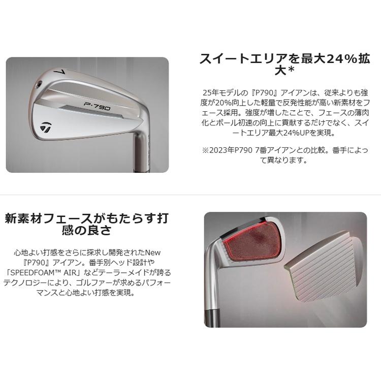 (特注 納期2-7週)  (レフティ)テーラーメイド P790(25) アイアンセット(5本 #6-9,Pw) ダイナミックゴールドEXツアーイシューシャフト 2025年モデル (日本正規品 | TaylorMade | 03
