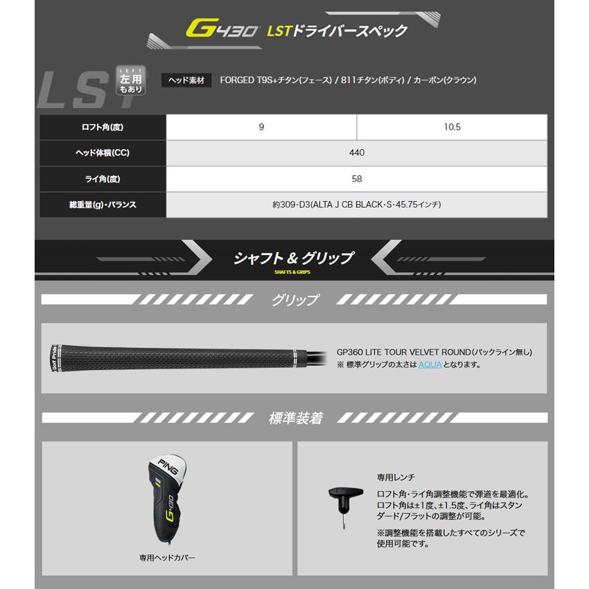 (特注 納期2-3週) ピンゴルフ G430 LST ドライバー ディアマナPD シャフト 2022年モデル (日本正規品)｜b-kenkougolf｜07