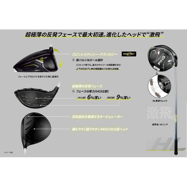(特注 納期2-3週)ピンゴルフ G430HL MAXドライバー スピーダーNX(35/45) シャフト 2023年モデル(日本正規品)｜b-kenkougolf｜07