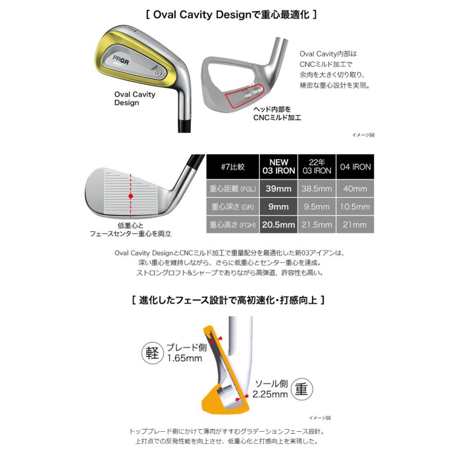 2025モデルPRGR 03アイアンセット 5本セット プロギア PRGR 03 アイアン 5本組(#7-P,A) メンズ 右用 Diamana