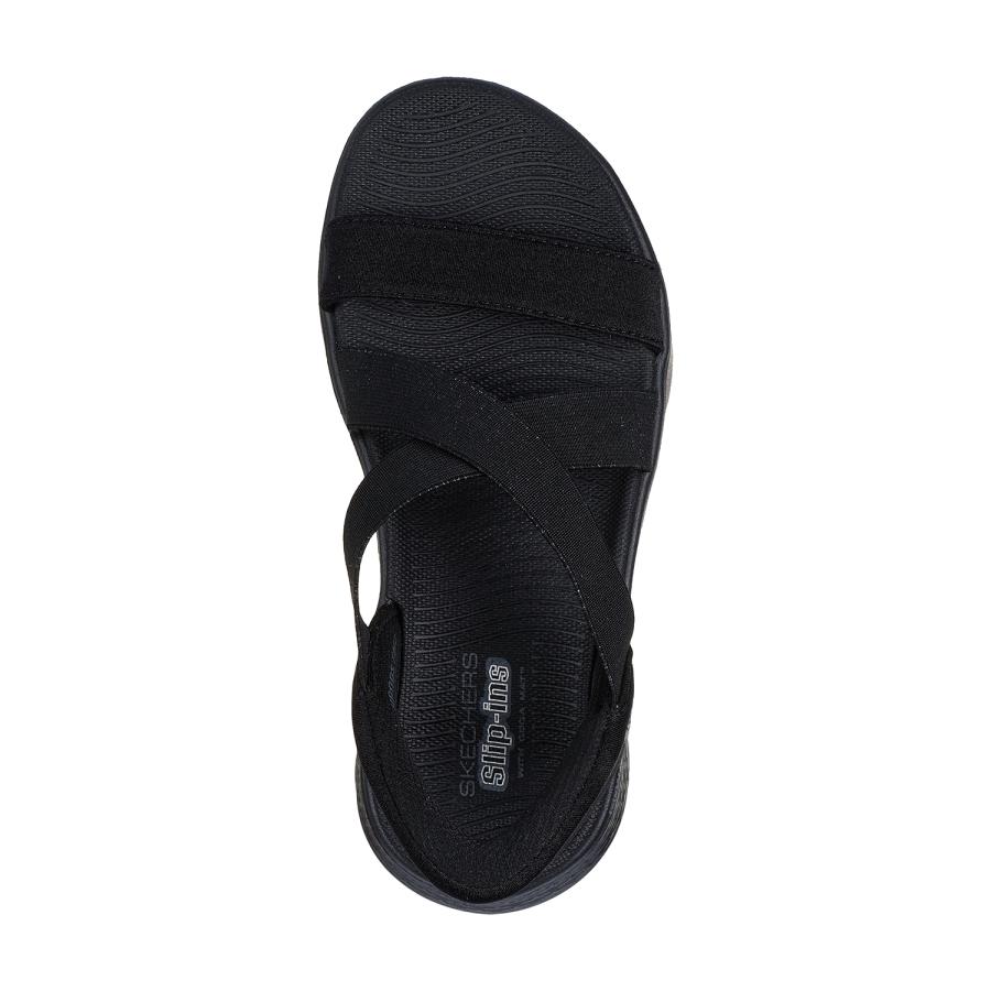 (取寄) スケッチャーズ SKJ-141489-BBK GO WALK FLEX SANDAL-GLIMMER UP (BBK)BLACK レディースの画像