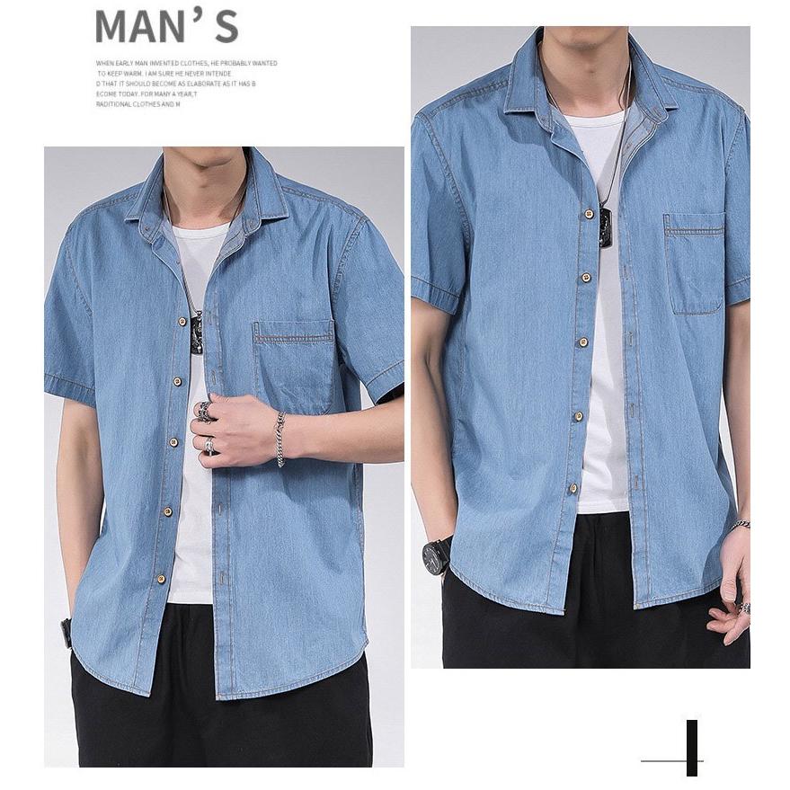 デニムシャツ 半袖 シャツ メンズ カジュアル アメカジ 100 コットン 春 夏 Cs110 Bm厳選屋 通販 Yahoo ショッピング