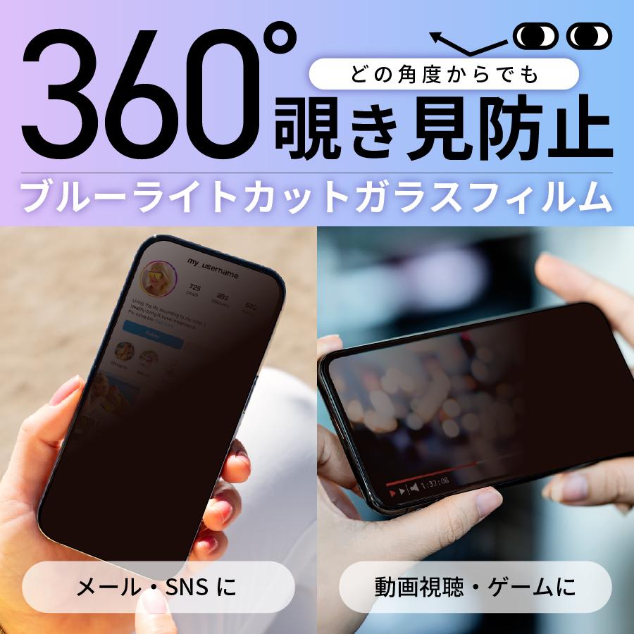 Agrado iPhone17Air ガラスフィルム 360度 覗き見防止 全面保護 17