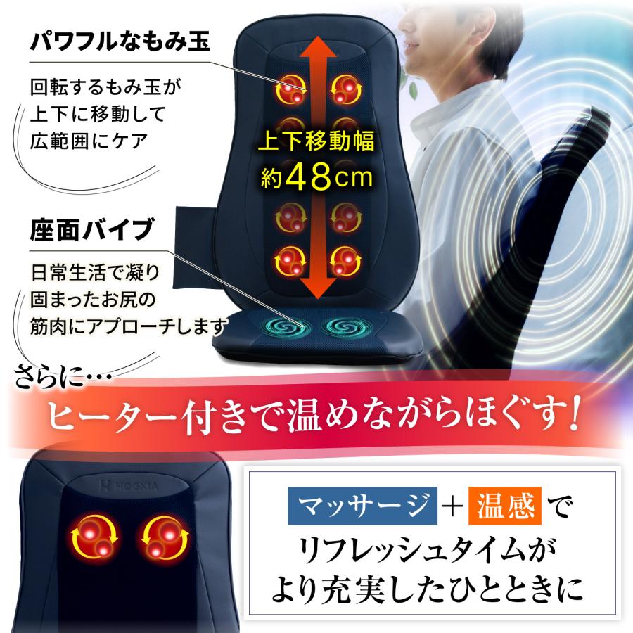 HOGXIA マッサージシート 薄型 強力 マッサージ器 医療機器 腰 背中 肩 