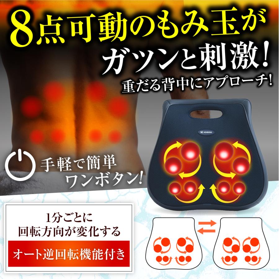 HOGXIA マッサージクッション 薄型 強力 マッサージ器 医療機器 腰 首