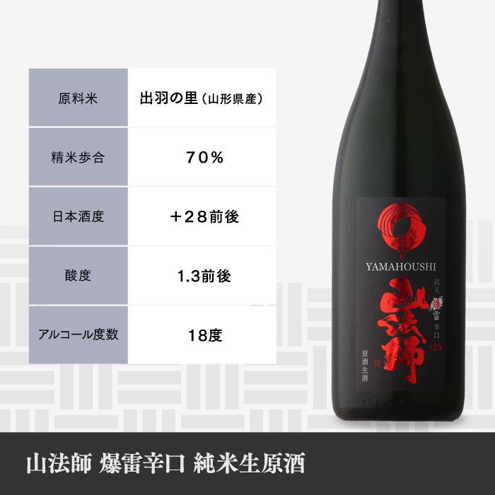 日本酒 山法師 爆雷辛口 純米生原酒 1800ml 山形県 (株)六歌仙 日本酒 山法師 爆雷辛口 純米生原酒 1800ml 山形県 (株)六歌仙