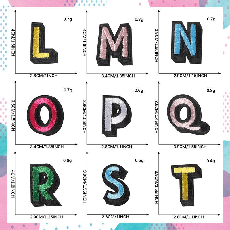 ワッペン アルファベットワッペン 52枚 セット アイロン 接着 刺繍  