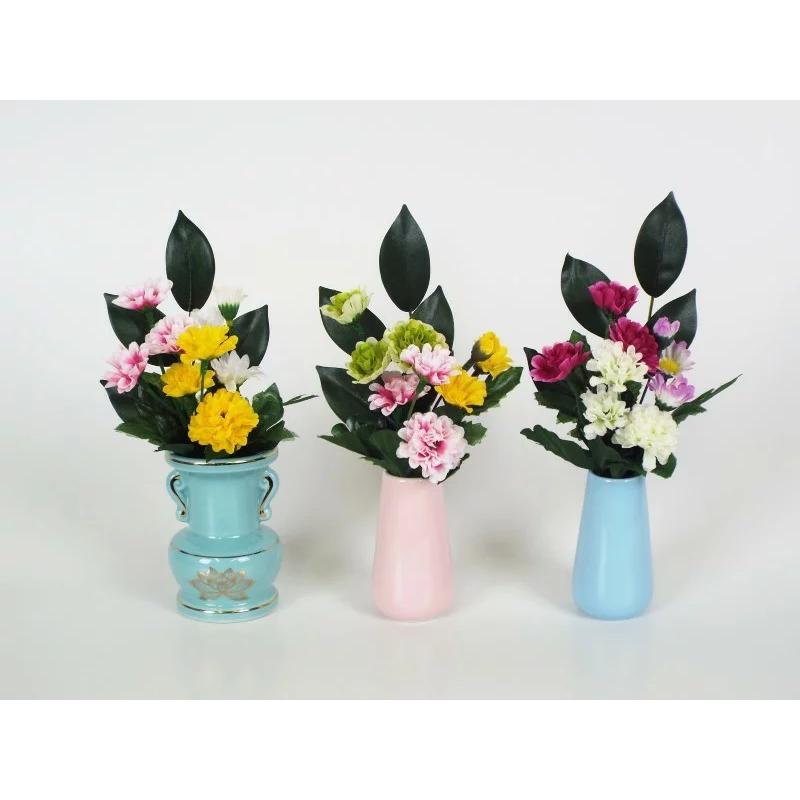 造花 ミニサイズ 仏花 小菊とシキミアレンジ 2号サイズ : お仏壇の