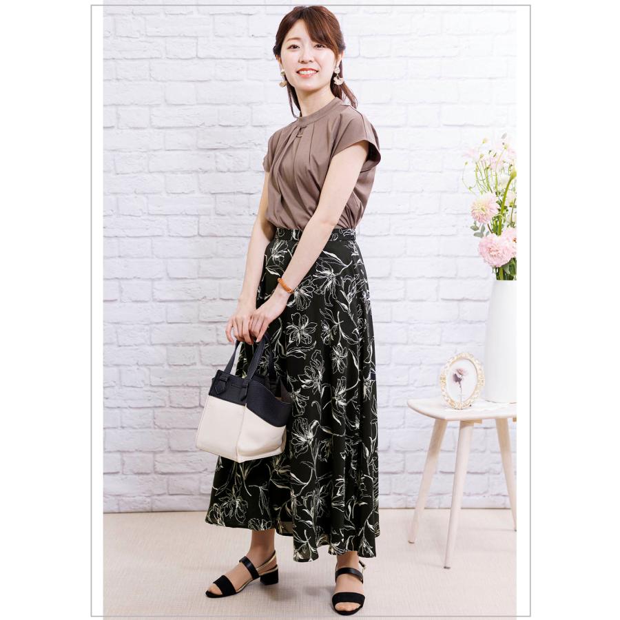 花柄スカート スカート レディース モノトーン 大人 フレアスカート 花