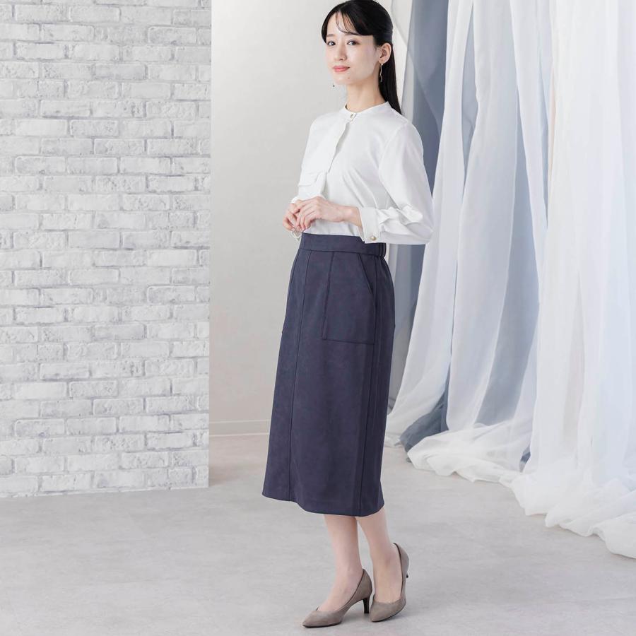 スカート オフィス レディース タイトスカート スエード ミモレ丈 通勤