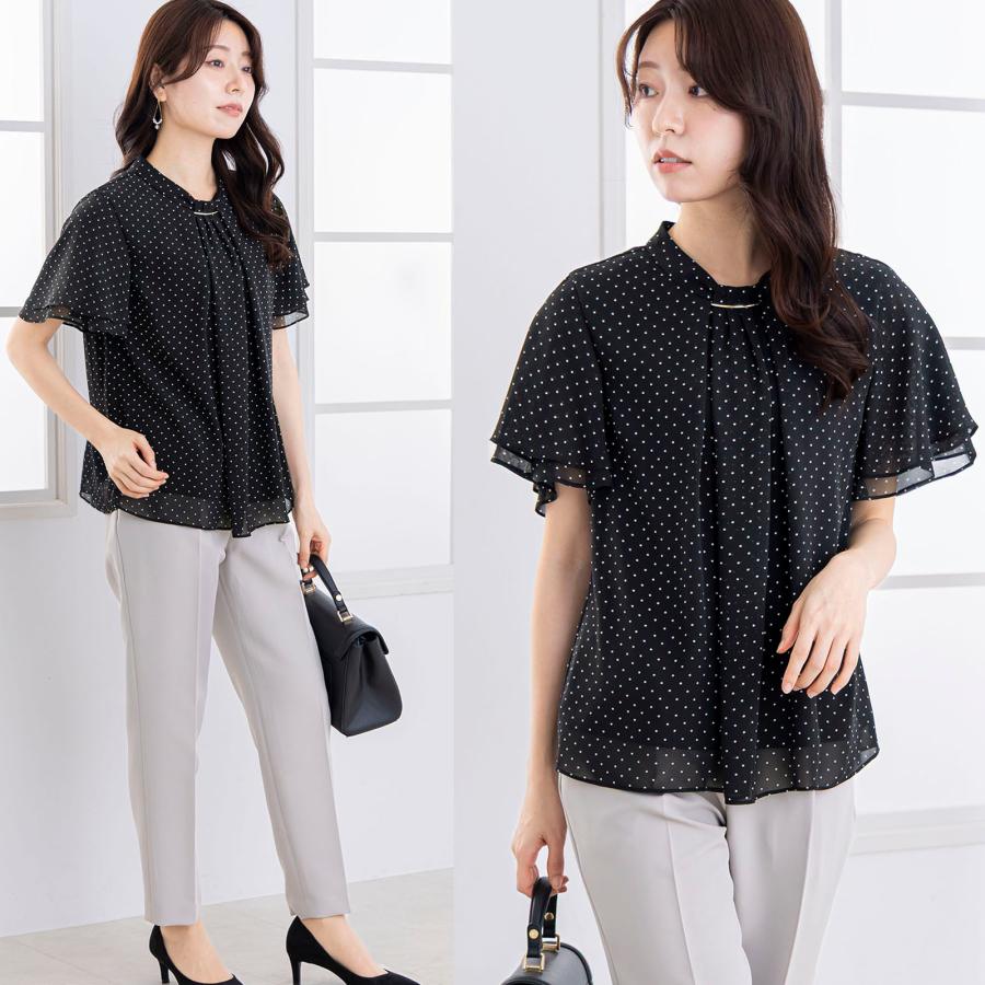 ブラウス オフィス レディース 半袖 夏ブラウス 通勤服 シフォン
