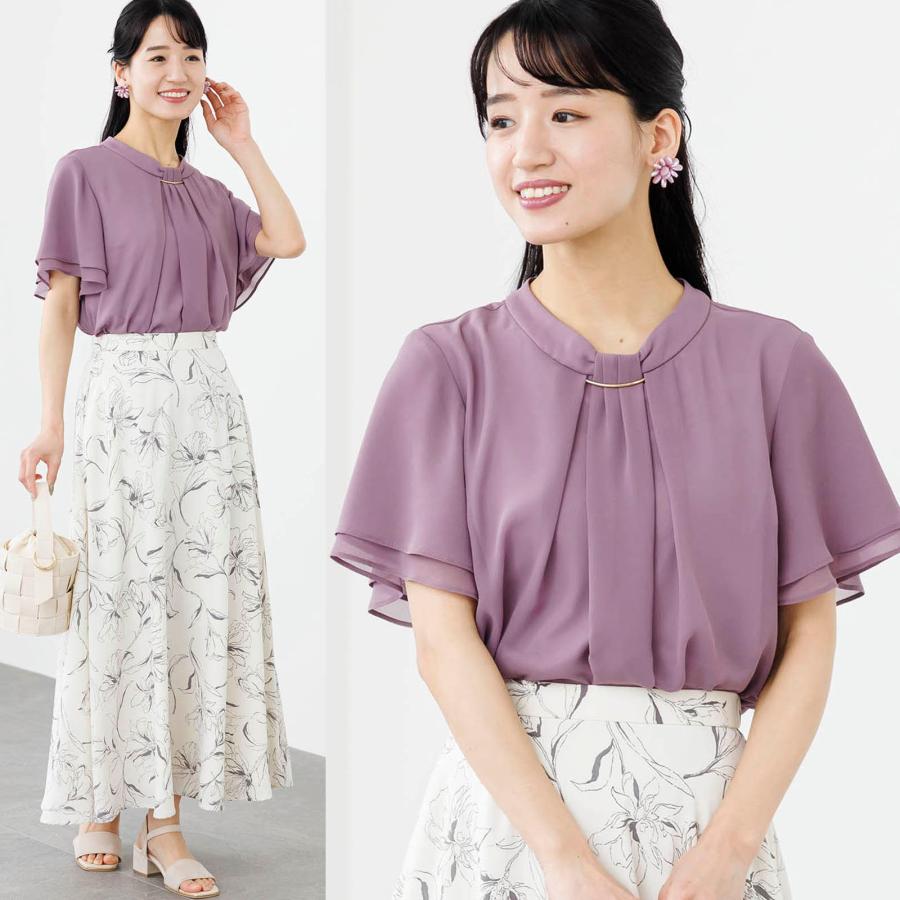 ブラウス オフィス レディース 半袖 夏ブラウス 通勤服 シフォン