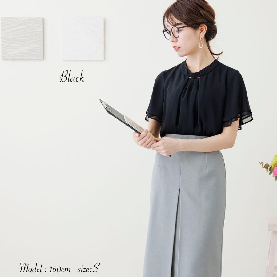 ブラウス オフィス レディース 半袖 夏ブラウス 通勤服 シフォン 