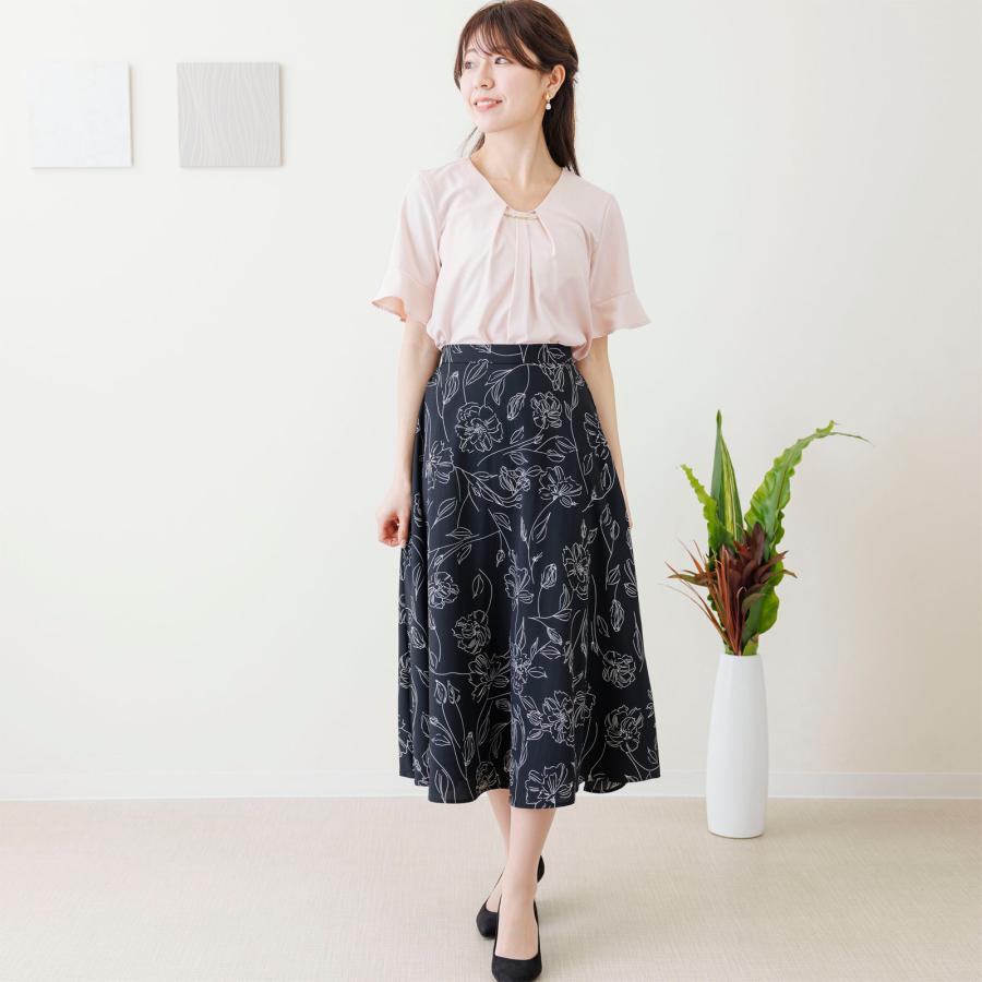 ブラウス レディース オフィス 半袖 大きめ オフィスカジュアル bow 夏