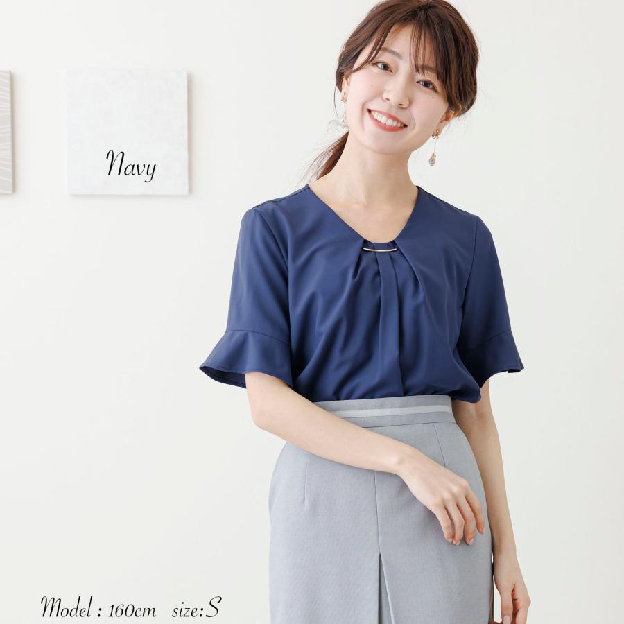 シャツ+ブラウス(半袖+袖なし) SHEER RIBBON NO SLEEVE TOPS sheer washer ribbon blouse（シャツ・ブラウス） | CODE A（コード