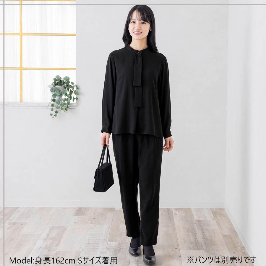 喪服 礼服 ボウタイ 前開き ブラウス レディース ブラックフォーマル