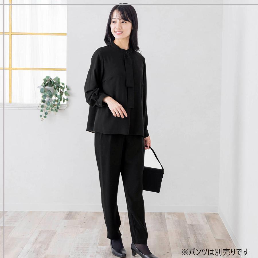 喪服 礼服 ボウタイ 前開き ブラウス レディース ブラックフォーマル