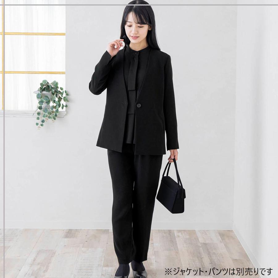 喪服 礼服 ボウタイ 前開き ブラウス レディース ブラックフォーマル