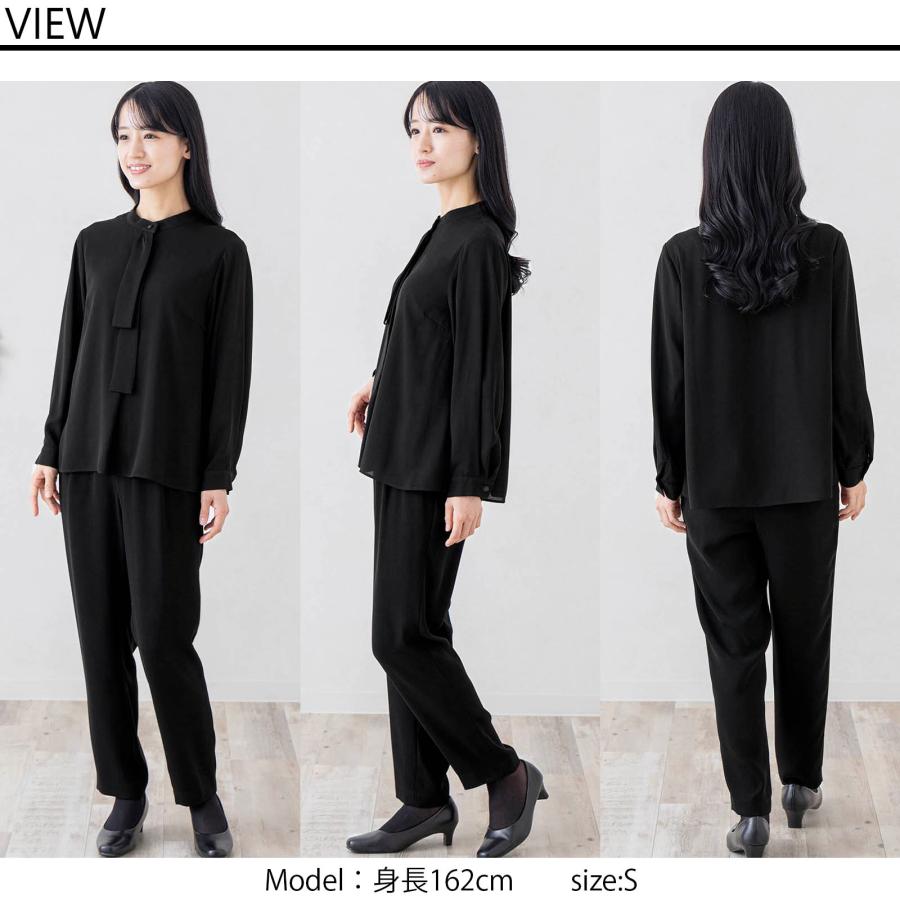 喪服 礼服 ボウタイ 前開き ブラウス レディース ブラックフォーマル