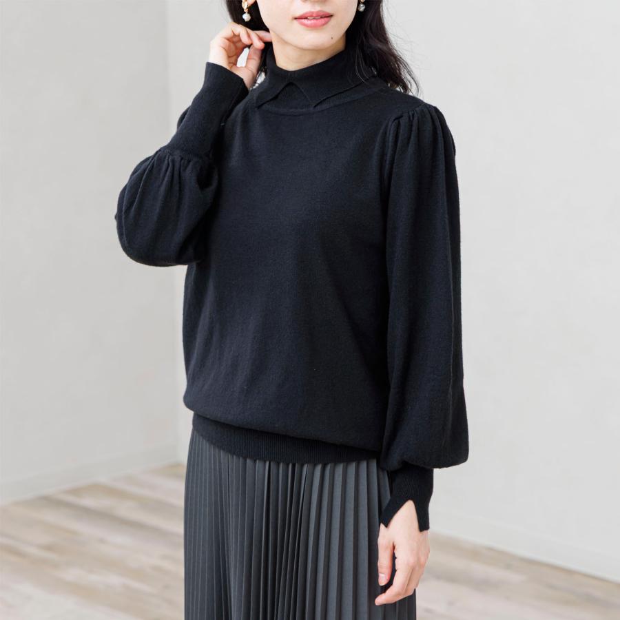 肩で魅せるニット ブラック 新品未使用 30％OFF】トップス ニット セーター タートル スタンドネック